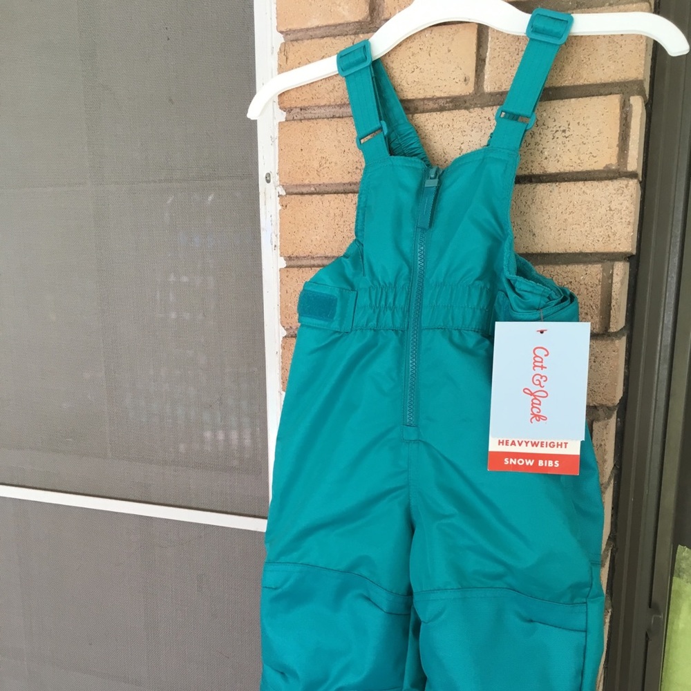 New with tags girls 2t Teal overall pant snow bib.